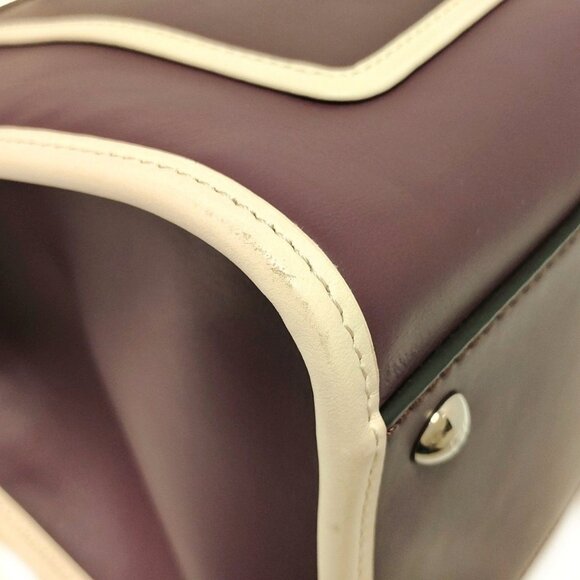 Auth FENDI Runaway 8BH343 Bordeaux Beige Leather - Handbag - Picture 3 of 8